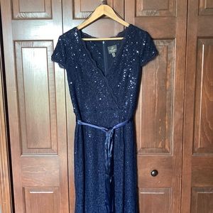Adrianna Papell Floor Length Nacy Sequin Gown